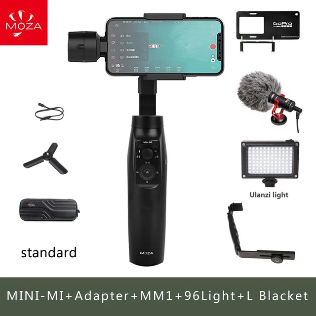 L light adapter mic MOZA MINI MI мини S 3-осевой портативный смартфон сотовый телефон видеокамеры Стабилизатор для iPhone X, 8 Plus, 8, 7, 6S samsung S9 S8 S7 VS Zhiyun Smooth Q 4 - Цвет: L light adapter mic