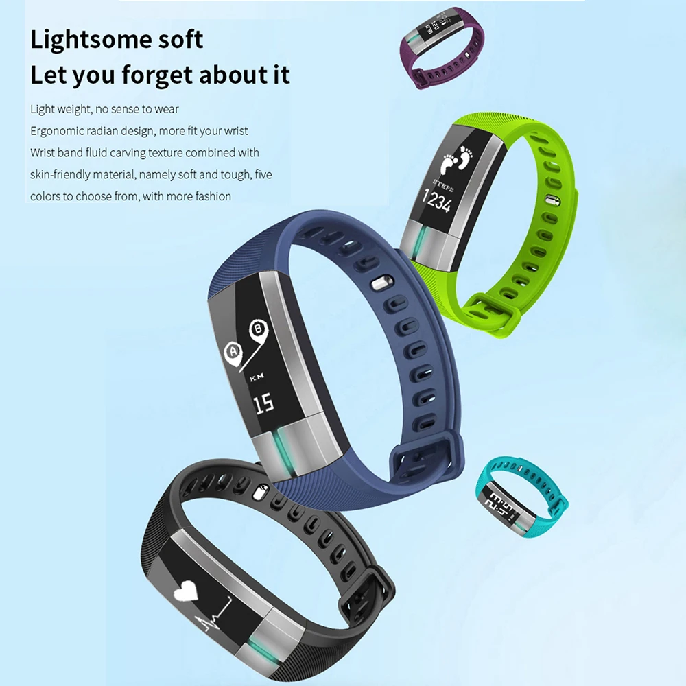 ZUCOOR Smart Band Bracelet Blood Pressure Tonometers RB47 Pedometer Fitness Step-meter Wearable Devices ECG+PPG Pulse Monitor |