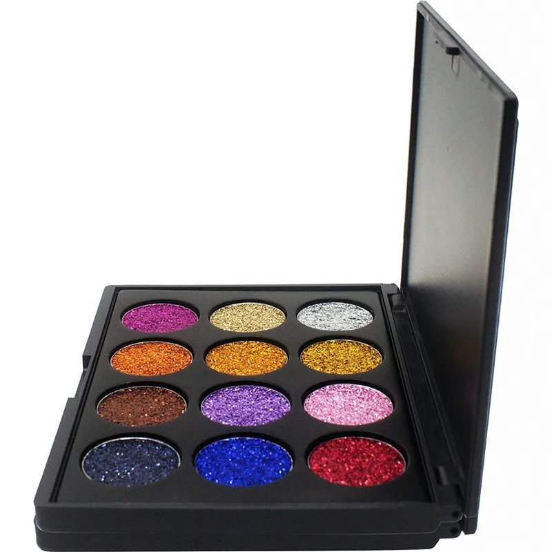 2 шик 12 Цвет нажатии блеск палитра теней Радуга алмаз глаз Shdow макияж Shimmer Smokey Eyes