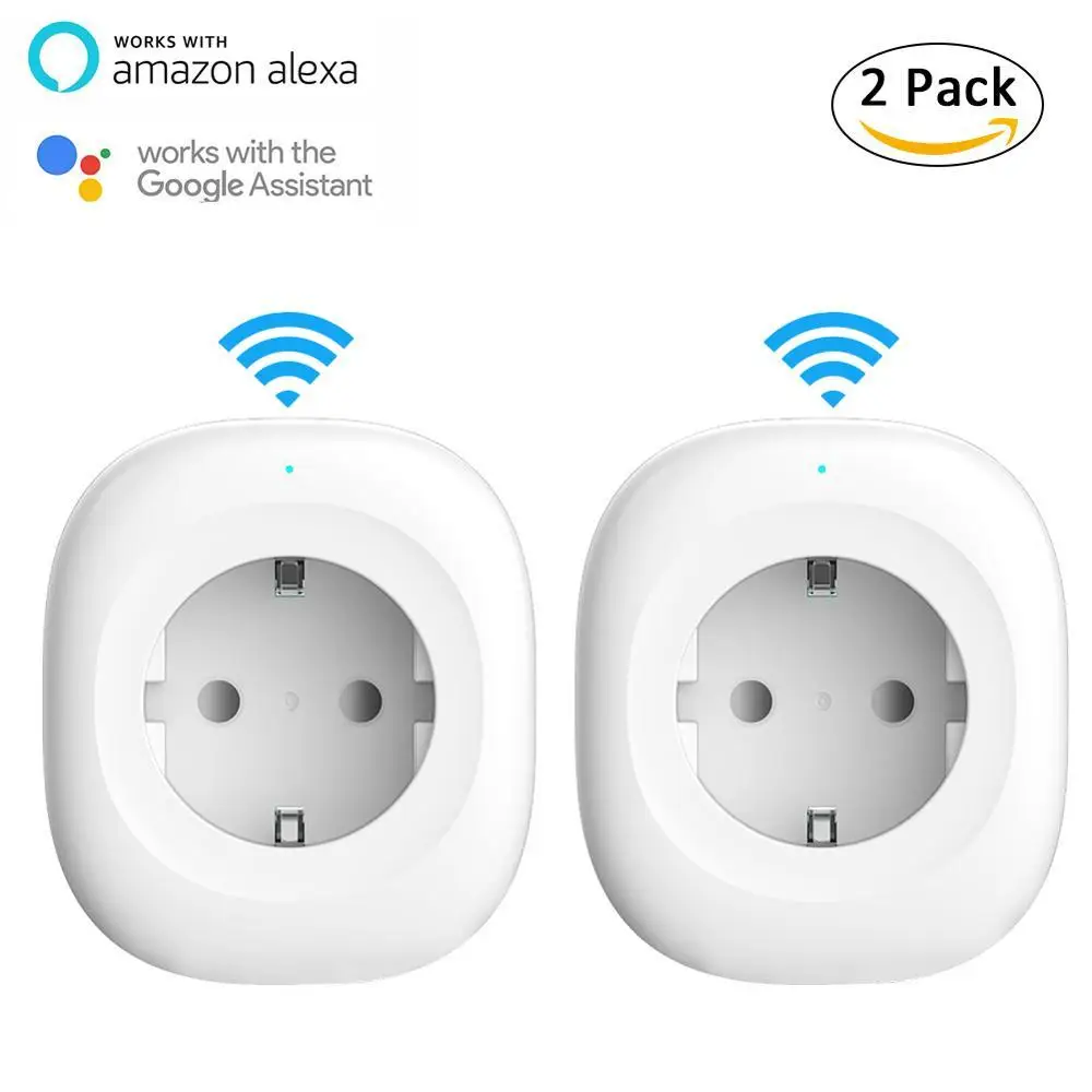 2pcs Сроки Дистанционное управление WI-FI Smart гнездо ЕС Plug Беспроводной Outlet энергосберегающее Безопасности Голос умный Управление работает - Цвет: 2pcs