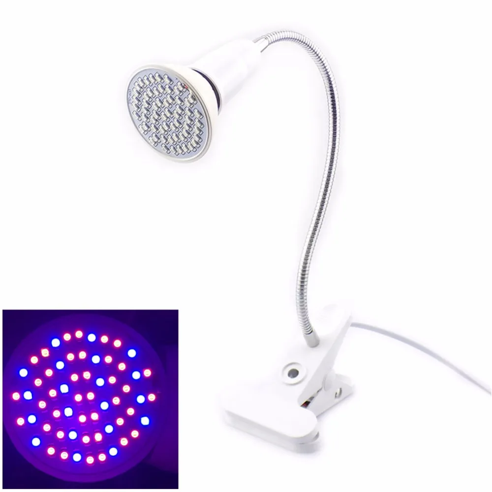 60 led светильник для выращивания растений, лампа 5 Вт E27, светильник для выращивания s, зажим для лампы, держатель для гидропоники, Цветение цветов, растение, для помещений, зеленый дом
