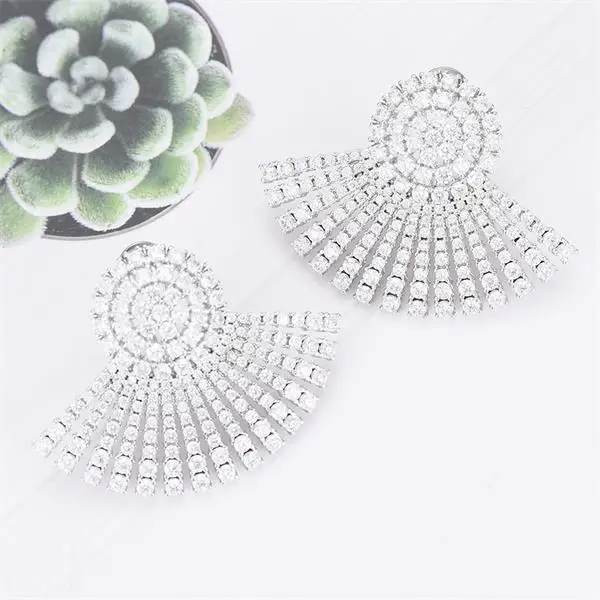 Silver Missvikki boucle d'oreille femme, серьги с натуральным цирконием, блестящие серьги оригинального дизайна, женские аксессуары - Окраска металла: Silver