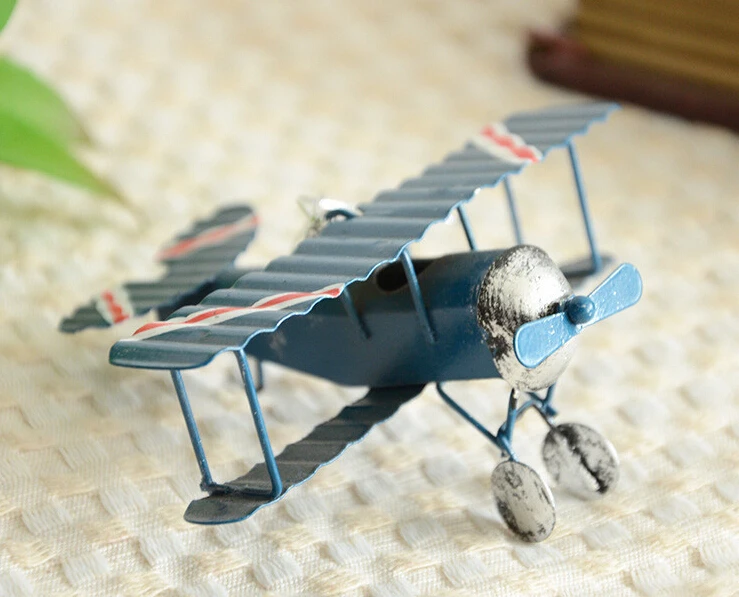 Винтажные игрушки модель самолета металлический Железный самолёт ручной работы