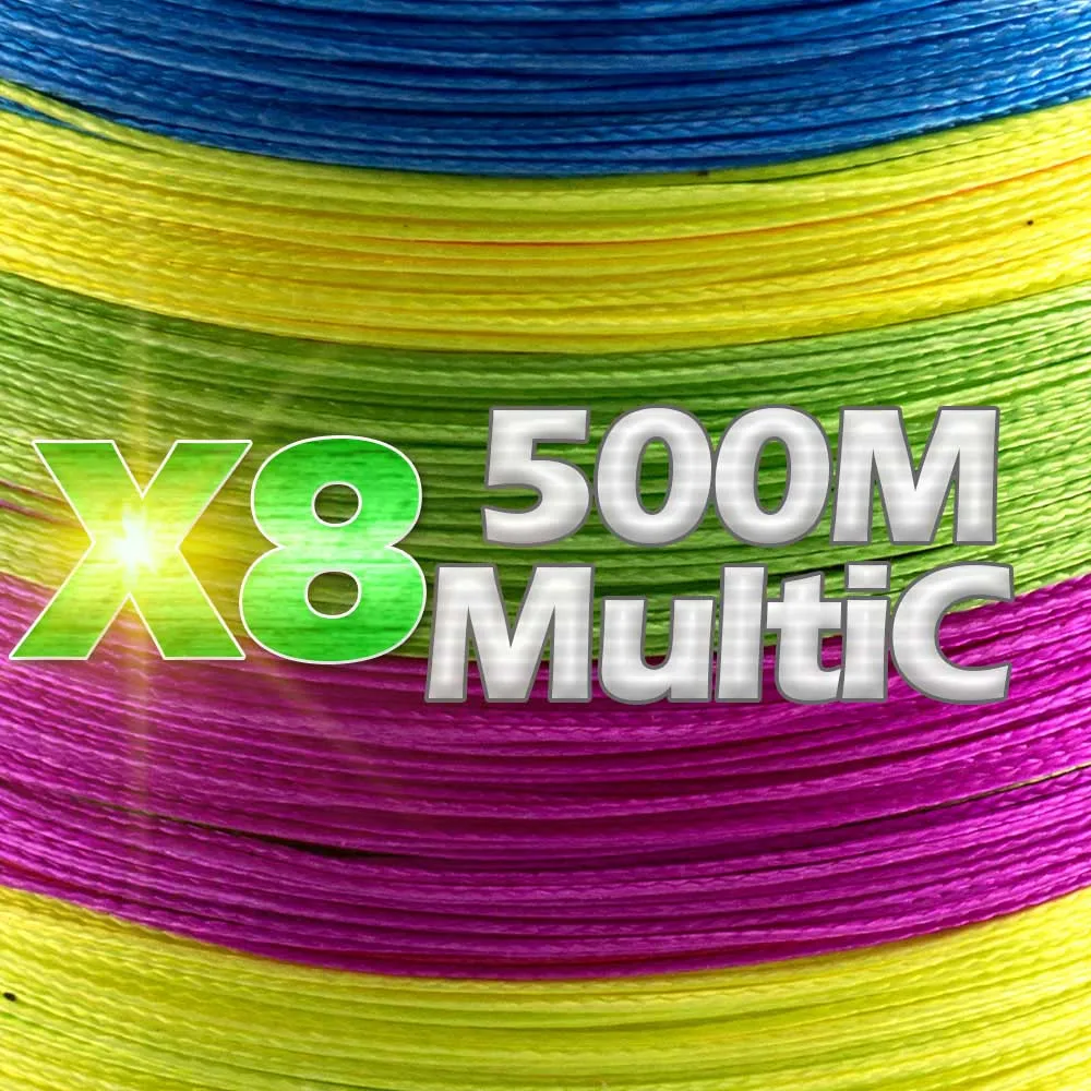X8-500M-MultiC JOSBY 300 м 500 м 1000 м 4 нити 8 нитей многоцветная ПЭ плетеная проволока многофиламентная супер сильная леска 4 вида цветов 10-80 фунтов - Цвет: X8-500M-MultiC