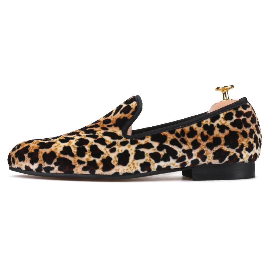Piergitar 2019 New Fashion Men Leopard cotton Fabric Shoes British Smoking Slippers Loafers men's casual Plus Size | Обувь