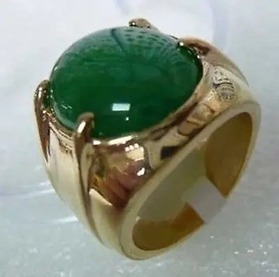 

Hot selling free shipping******** Men's jewelry green Natural stone ring size 9,10,11#