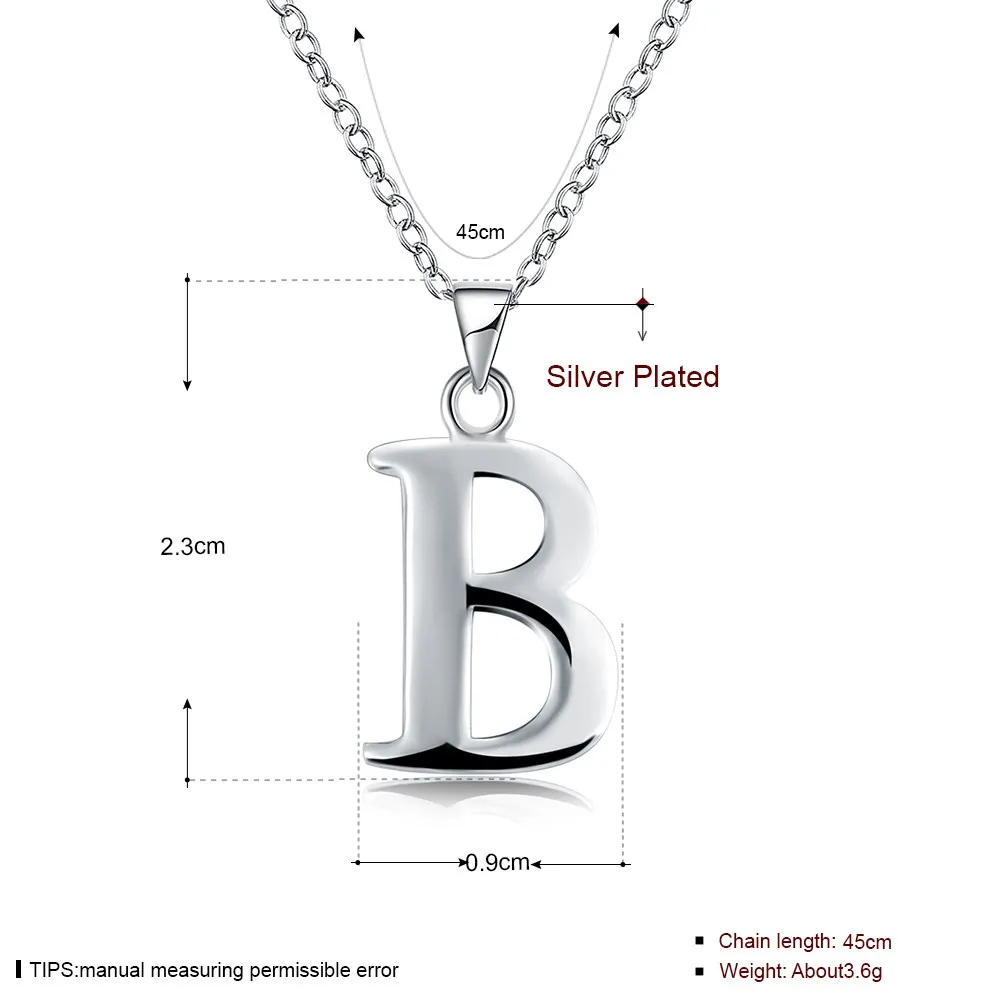 KITEAL новая распродажа серебряный цвет кулон для мужчин и женщин B G N O S W X Y Z