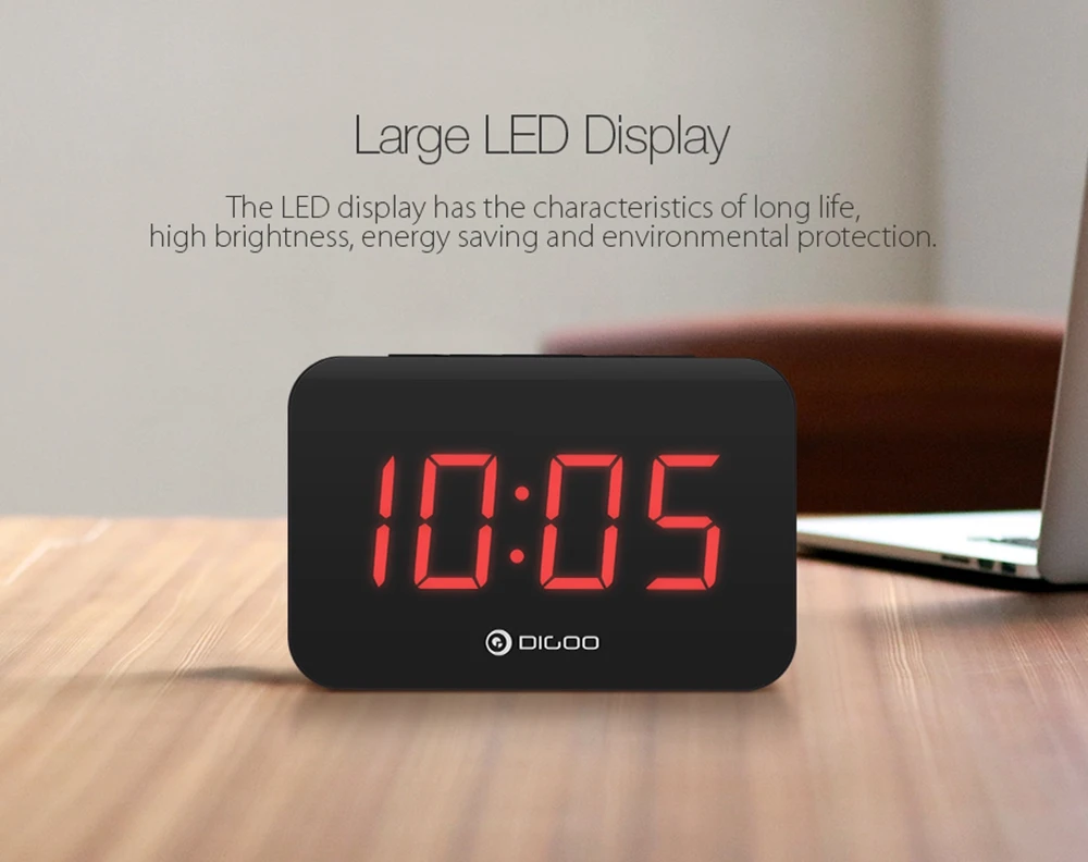 Digoo DG-K4 светодиодный Многофункциональный таймер автоматический электронный цифровой будильник с подсветкой большой светодиодный дисплей