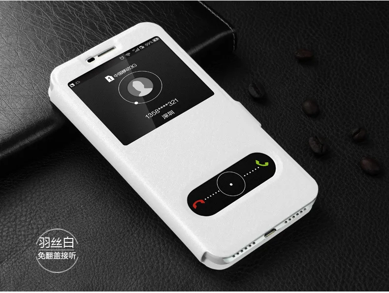 100 шт./лот Быстрый просмотр открытое окно флип чехол кожаный для huawei maimang 4 D199 G7 Plus G8