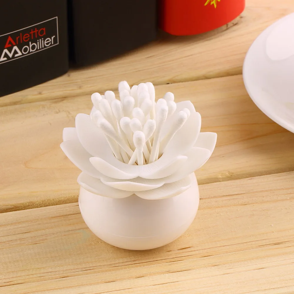 Высокое качество лотоса ватные тампоны коробка хлопок держатель в форме бутона