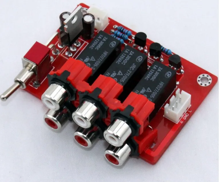 3 канал вход переключения доска Аудио ПАНЕЛЬ Переключатель пластин RCA к RH2.54