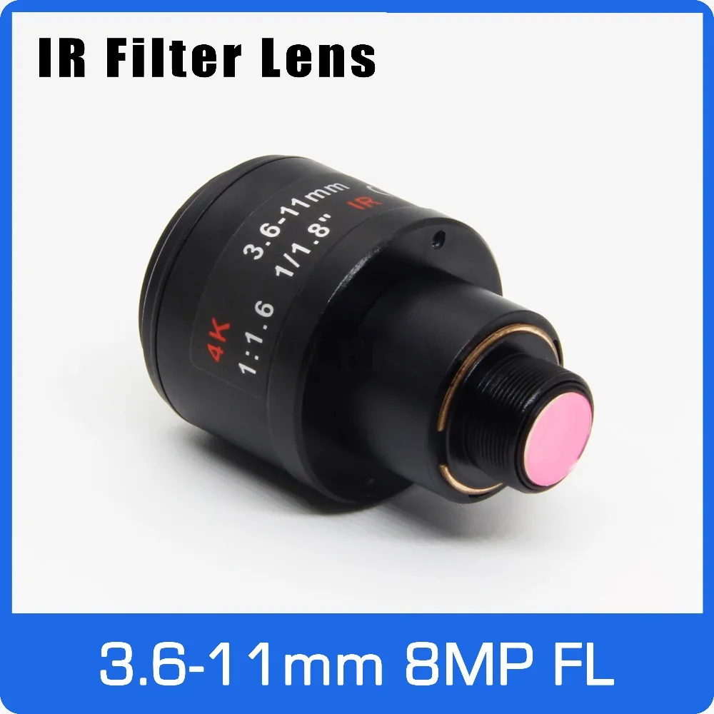 8Megapixel M12 Mount Varifocal 4K Lens For IMX179/317/377/477 Action/Sports Cameras 1/1.8 inch 3.6-11mm Manual Focus and Zoom |