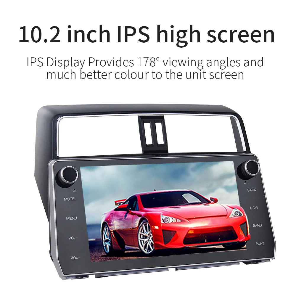 Автомобильный мультимедийный плеер KOOCAVS 10 2 дюйма IPS Android 9 0 GPS 4 + 64 ГБ для Toyota New Prado