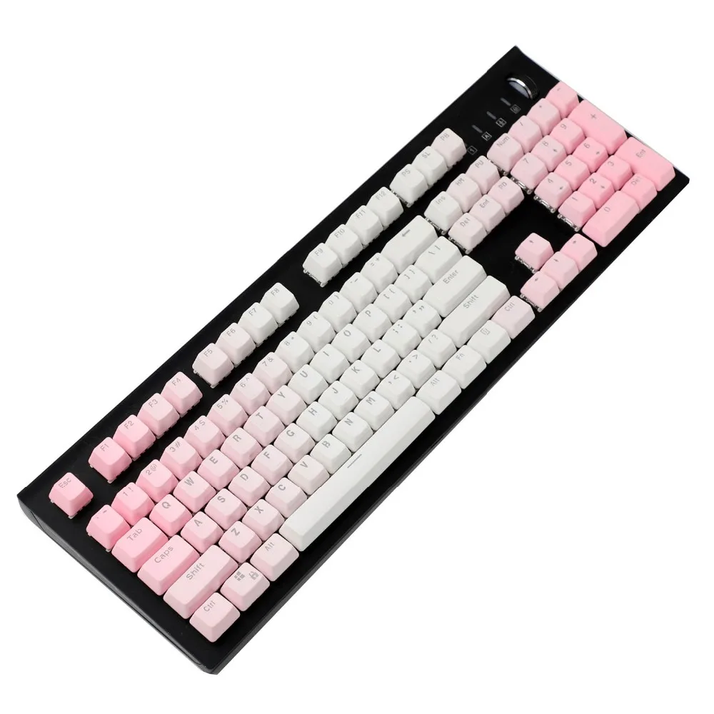 YMDK Double Shot 104 окрашенный PBT Shine Through OEM профиль Набор радужных клавиш подходит для Cherry MX переключателей