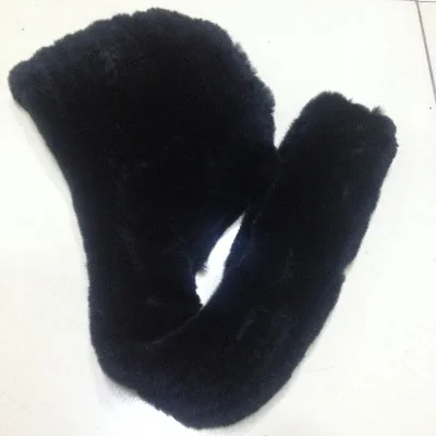 black Новые женские осенние и зимние модные теплые вязать капюшоном с мехом кролика шарф многоцветной дополнительно - Цвет: black