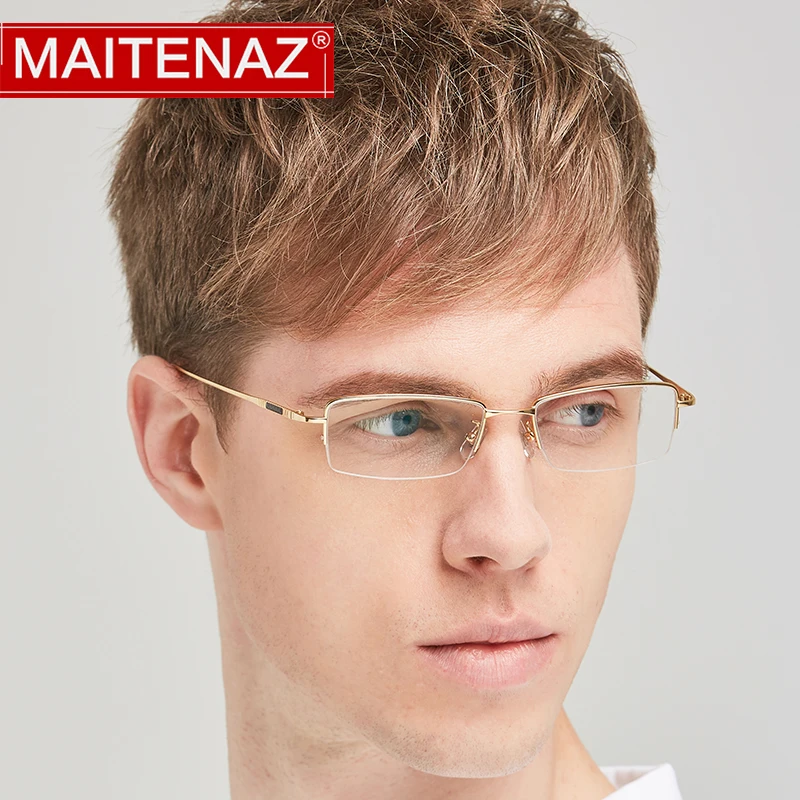 MAITENAZ титановые защитные очки мужские полуоправные гибкие модные удобные оправа