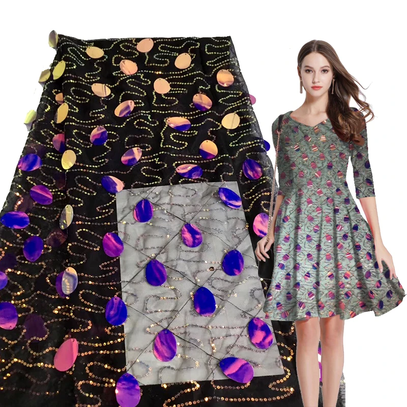 Африканская кружевная ткань с блестками 2019 Высококачественная швейцарская