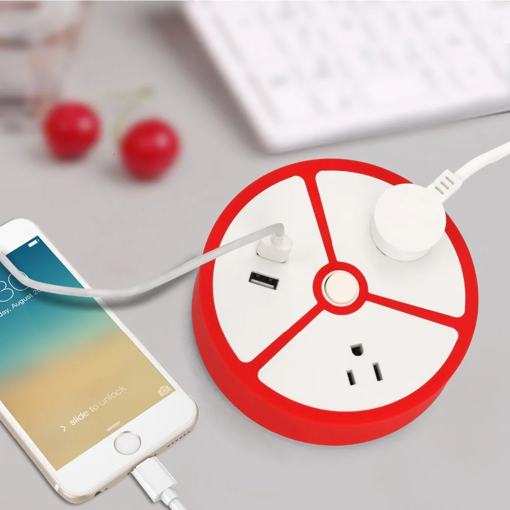 Полоса питания для путешествий 2 выхода USB портативная настольная зарядная