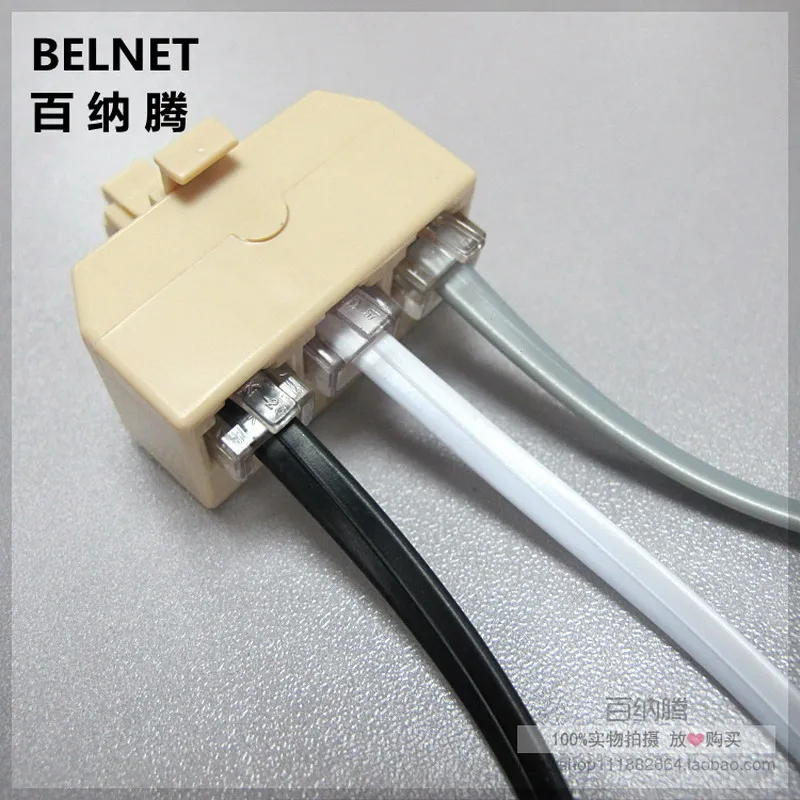 RJ11 телефон Splitter один в три выхода 4 через голову телефонный адаптер рога