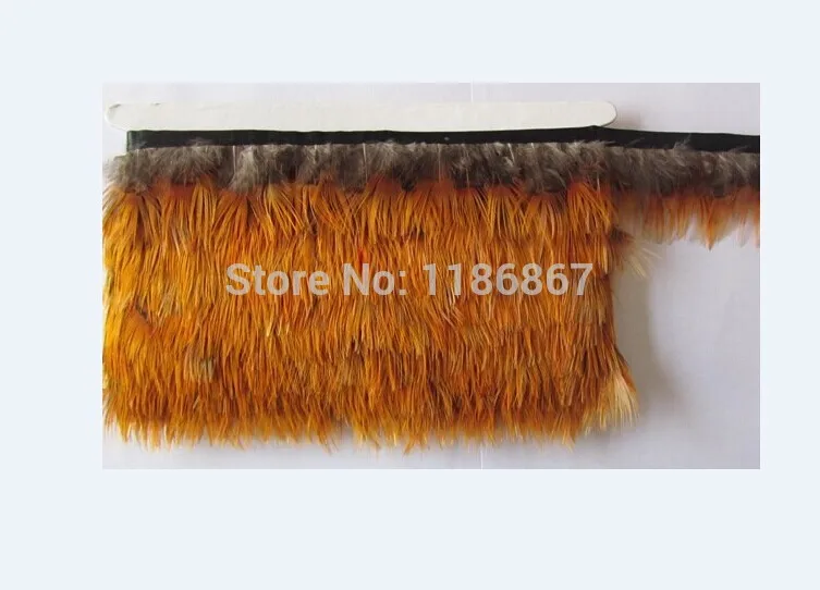 Новинка! оптовая продажа! 10 ярдов/партия высота 4-6 см золотые перья фазана ленты