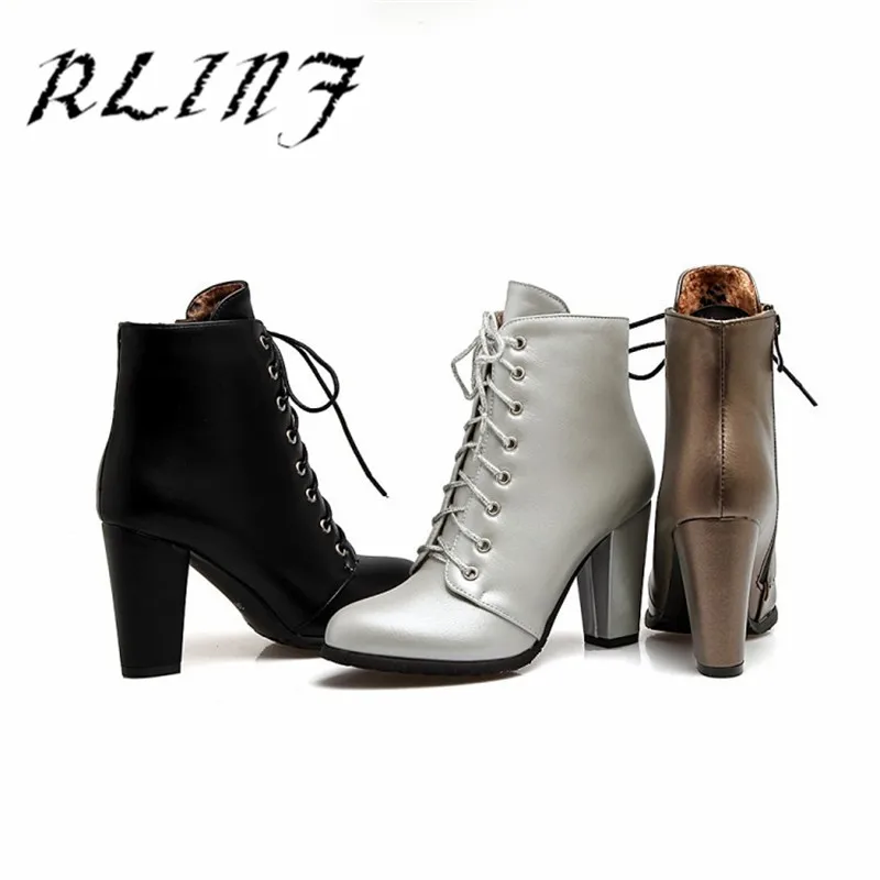 RLINF/Новые пикантные Модные женские полусапожки с металлическими вставками