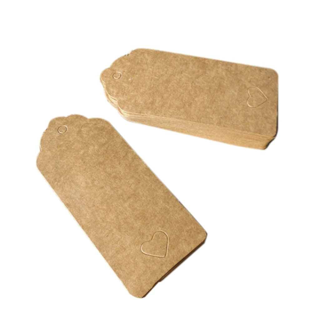 Именные этикетки из крафтовой бумаги бумажные бирки 9x4 см коричневые белые