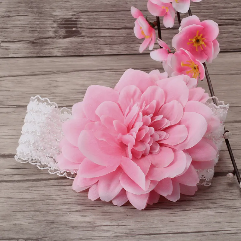 New Lovely Headband Girls Sunflower Lace Pink Kids Headbands for Photography Boys Daily Hair Accessories | Детская одежда и обувь