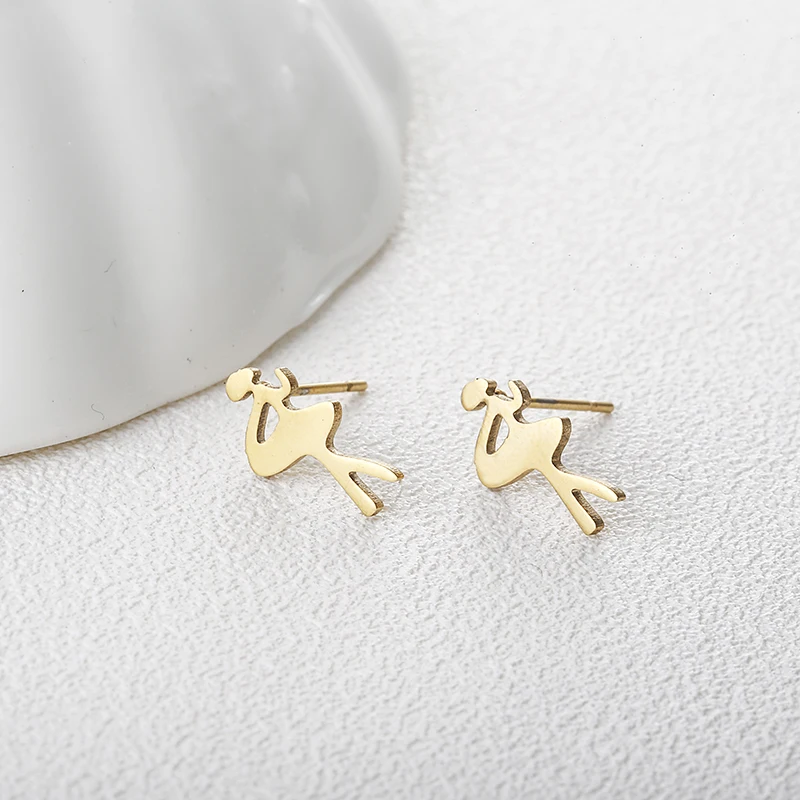 Минималистичные балетные танцевальные серьги гвоздики для девочек новые модные