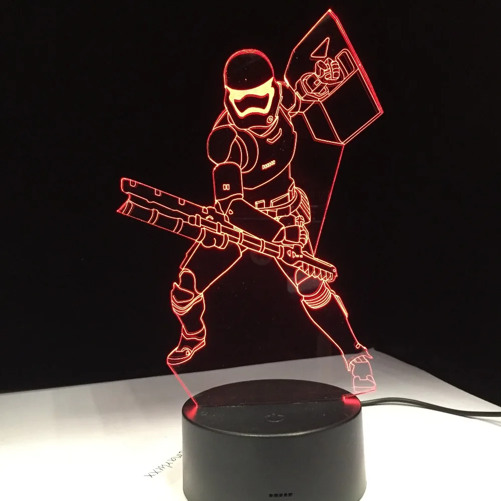 Darth Vader Soldier Shields Acrylic LED Table Light with Touch / Remote Control Factory Wholesale Drop Shipping | Лампы и освещение