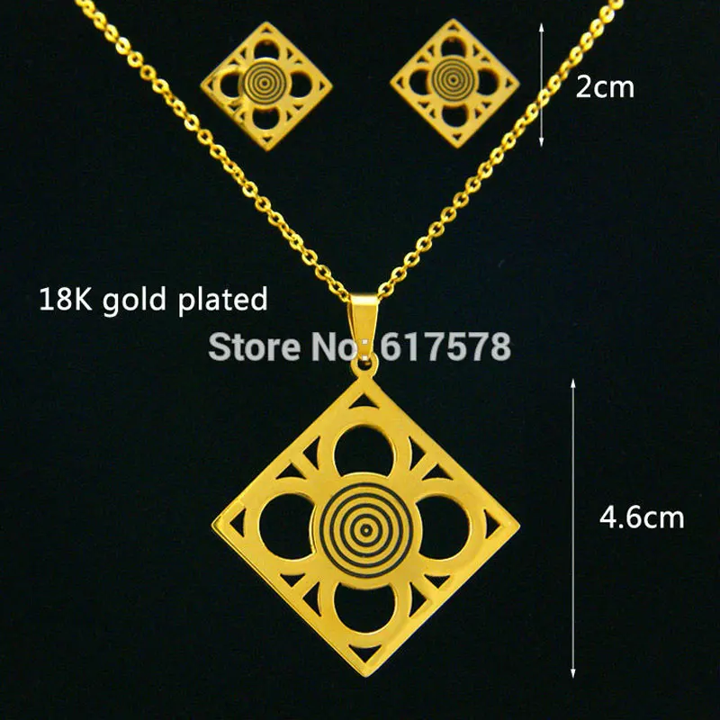 Цепочка с кулоном и серьги из нержавеющей стали 316L | Украшения аксессуары