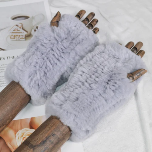 royal blue Стиль зима девушка натуральный настоящий мех кролика перчатки Хорошие эластичные вязаные кроличьи меховые варежки леди Настоящий мех кролика перчатки - Цвет: royal blue