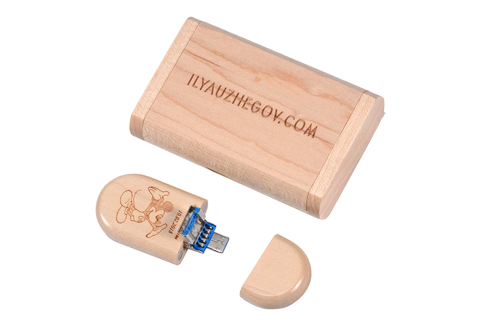 JASTER деревянный 2-в-1 сменный интерфейс USB 3,0 PC и Android usb флеш-накопитель 4 Гб до 128 ГБ Пользовательский логотип U диск