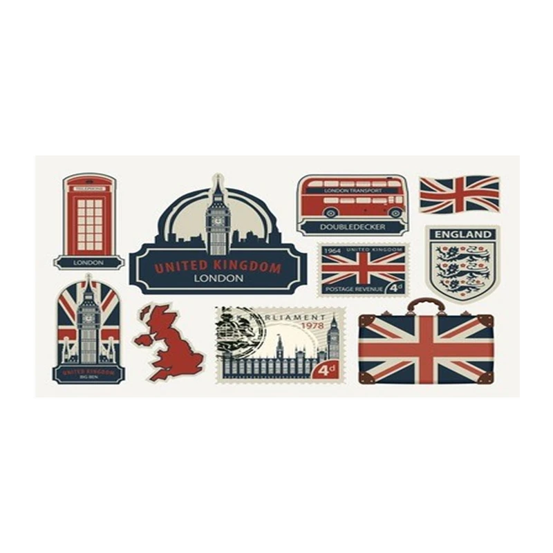 Винтажные кухонные полотенца в стиле ретро с британской символикой