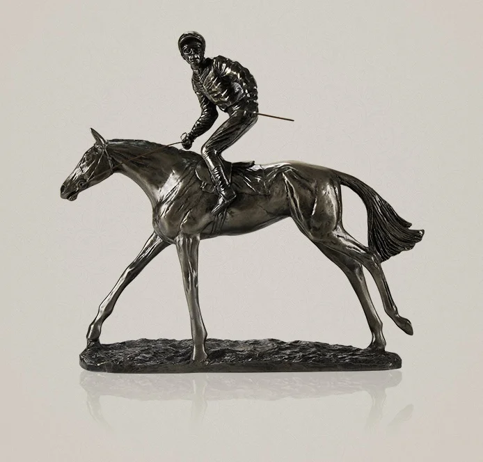Статуя лошади гонщика ручной работы из смолы и меди|gifts and crafts|gift giftsresin sculpture |
