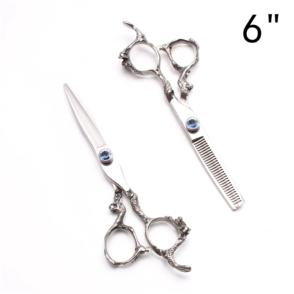 Парикмахерские ножницы 440C 5 6 7 дюймов прямые с логотипом на заказ филировочные