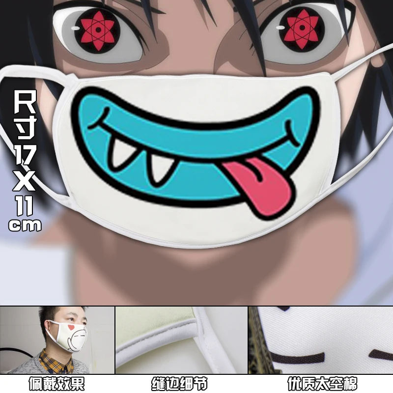 Giancomics Kaomoji Kun маска от пыли Аниме монстр зубы лицо рот Муфельная хлопок моющийся