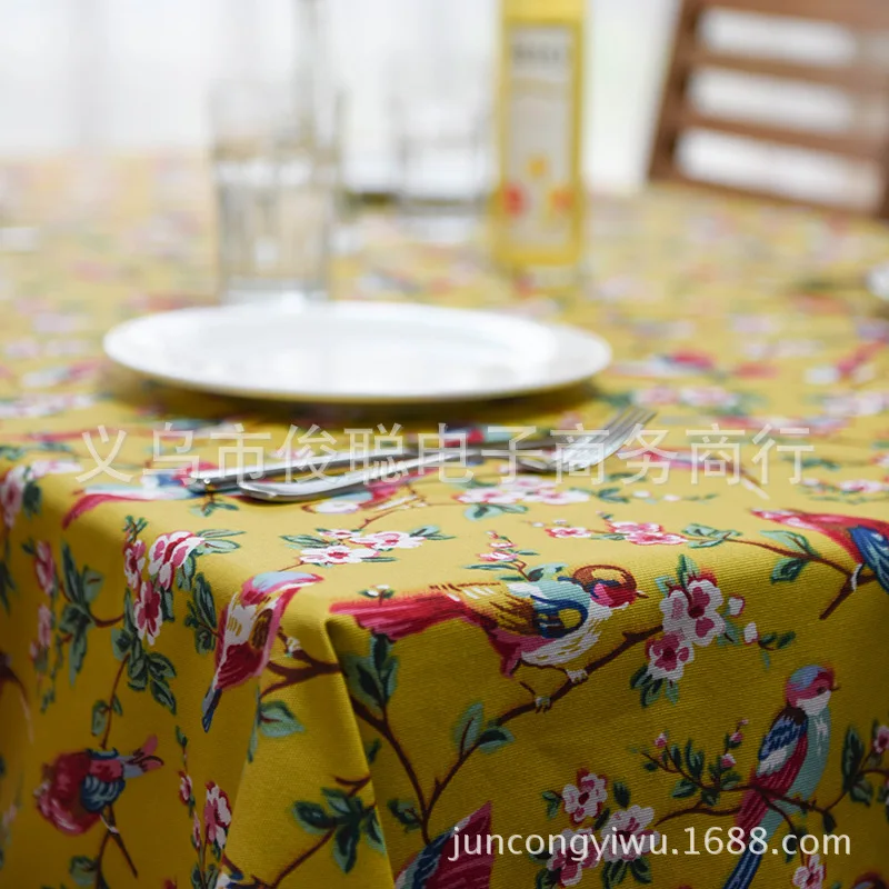 Высококачественная плотная холщовая скатерть из хлопка комплект Иволга для