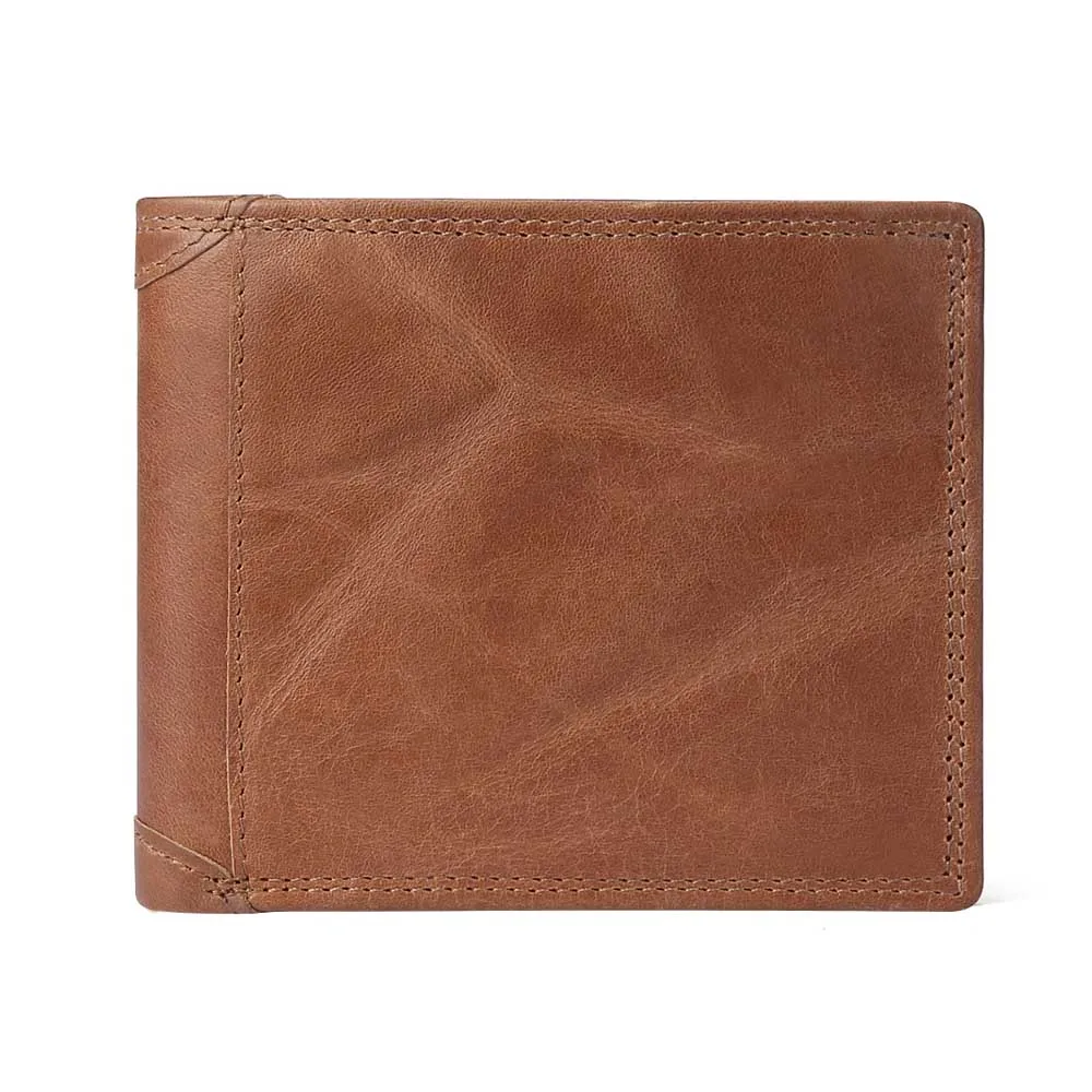 Patchwork Brown JOYIR RFID кошелек противоугонные сканирующие кожаные кошельки на застежке для отдыха мужской тонкий кожаный мини-кошелек чехол для кредитных карт - Цвет: Patchwork Brown