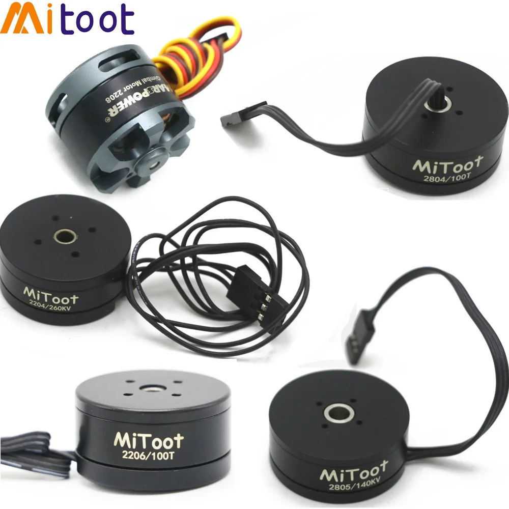 Бесщеточный шарнирный двигатель Mitoot 2208 80T/ 2204 260KV / 2804 100KV 2805 140KV 2206 100T для крепления