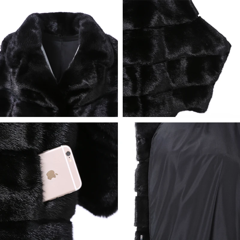 2018 Casual new winter imports fur coat mink high-end Solid real long slim fashion Thick | Женская одежда