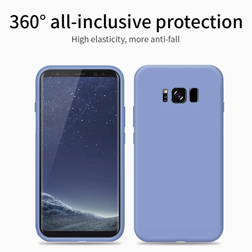 Оригинальный жидкий силиконовый чехол для Samsung Galaxy S8 S9 S10 плюс крышка обычный