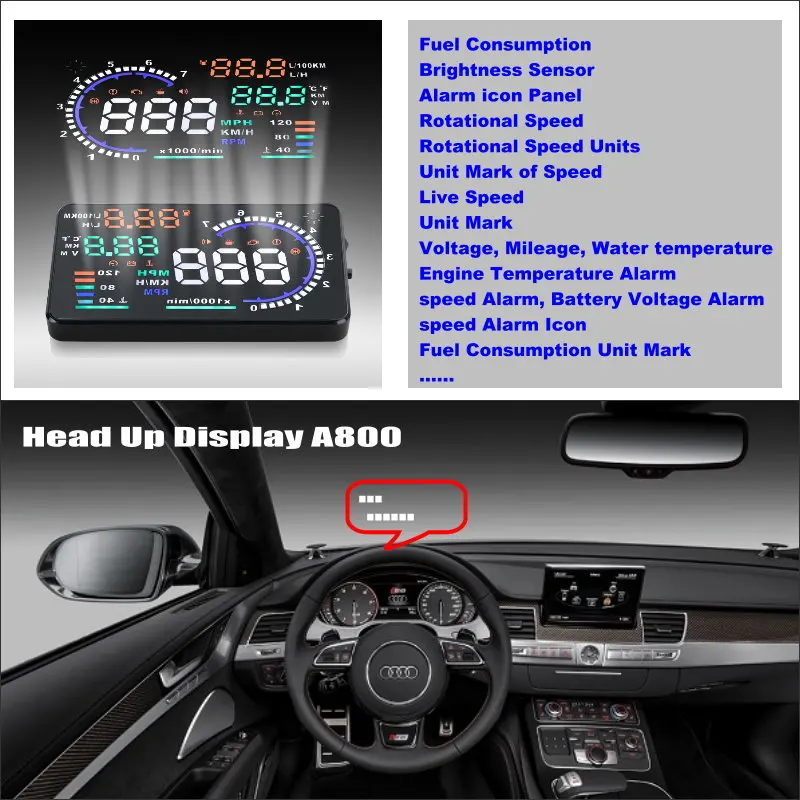 

Car HUD Head Up Display For Audi A4 / A4L / S4 / RS4 2009-2014 Auto Electronic Accessories Safe Driving Screen Plug And Play