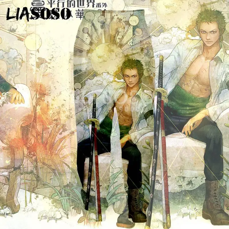 2 LIASOSO New Japan Anime ONE PIECE Roronoa Zoro Sword 3D Print Women Men's Pants Unisex Long Pants Casual Cool Pants A107 - Цвет: 2
