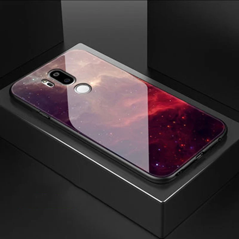 Чехол из закаленного стекла для LG G7 чехол ThinQ мягкая силиконовая рамка жесткая