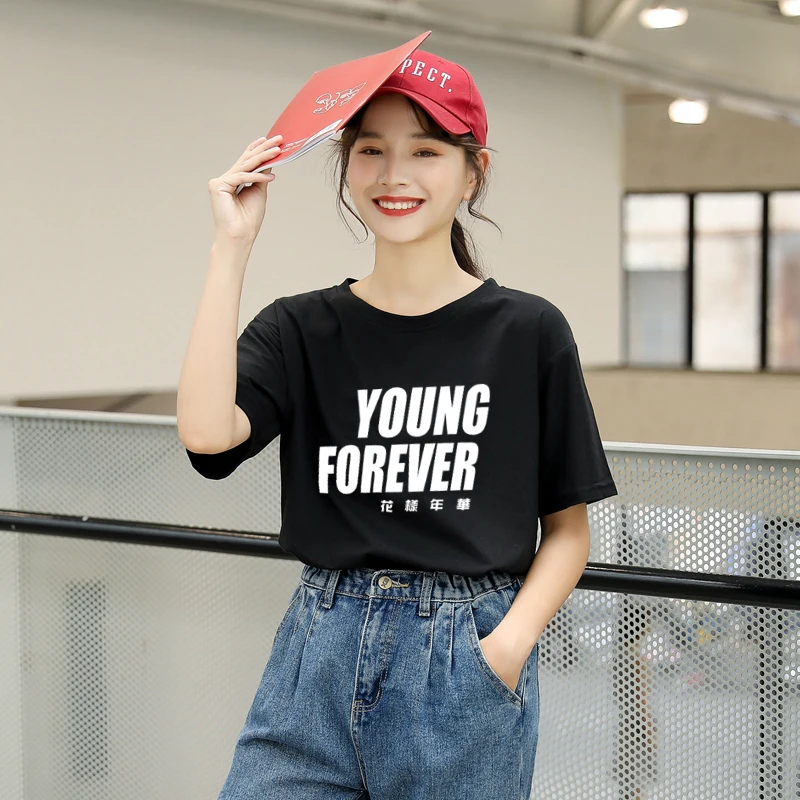 Женская уличная футболка Tumblr повседневная хлопковая с короткими рукавами и
