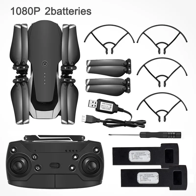 Eachine E511S 2,4G 4CH gps 6-axis gyro Dynamic Follow wifi FPV с камерой 1080P 16 минут время полета Радиоуправляемый Дрон Квадрокоптер - Цвет: Two Battery 1080P