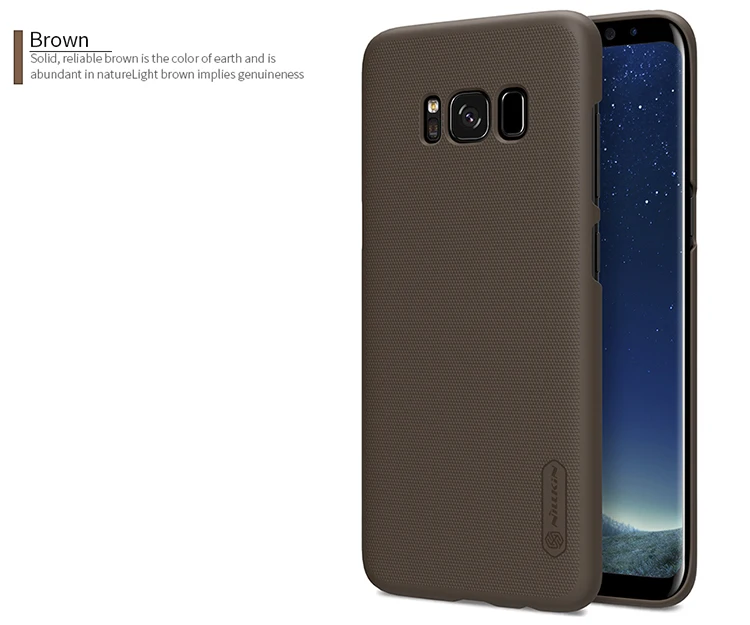 Для samsung Galaxy S8 Plus Nillkin супер матовый защитный жесткий чехол на заднюю панель для Galaxy S8 Plus 6," чехол для телефона+ Защитная пленка для экрана - Цвет: Коричневый