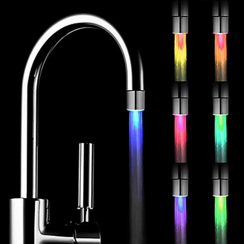 

1 шт. светящийся светодиодный кран Температура Сенсор светильник RGB Душ Кухня водопроводной воды