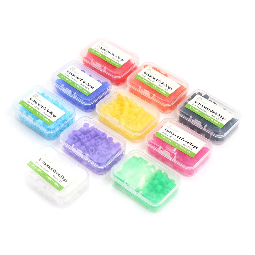 

100pcs Dental Tools Silicone Dental Instrument Multi-Color Code Rings Autoclavable Disinfection Orthodontic Universal Circle