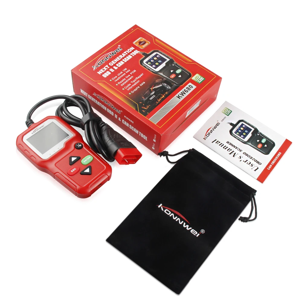Автомобильный сканер KONNWEI KW680 OBD2 считыватель кодов OBDII с поддержкой нескольких